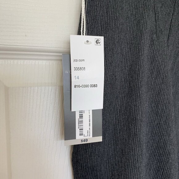 Worthington Slim Ankle Pants Womens 14 Gray High Rise Flat Front NWT - Picture 9 of 13